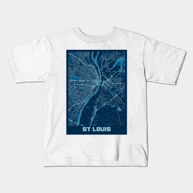 St Louis - Missouri Peace City Map Kids T-Shirt by tienstencil